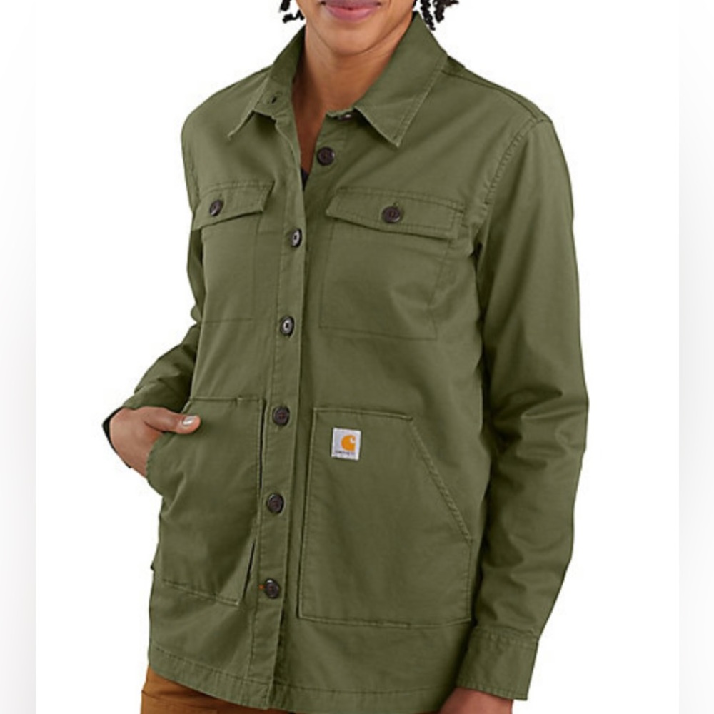 Women’s carhartt twill long sleeve lined shirt